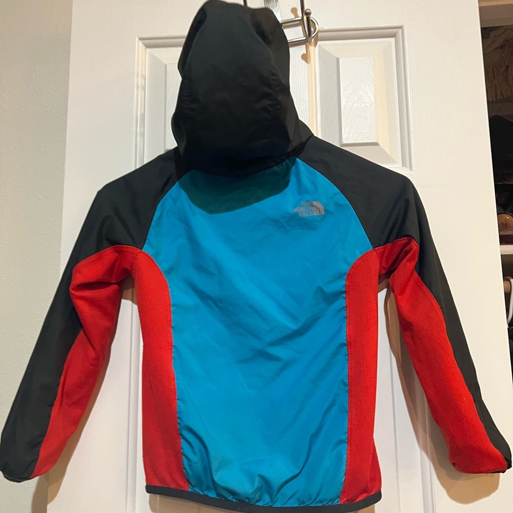 north face reversible breezeway wind jacket toddler size 6, red/blue